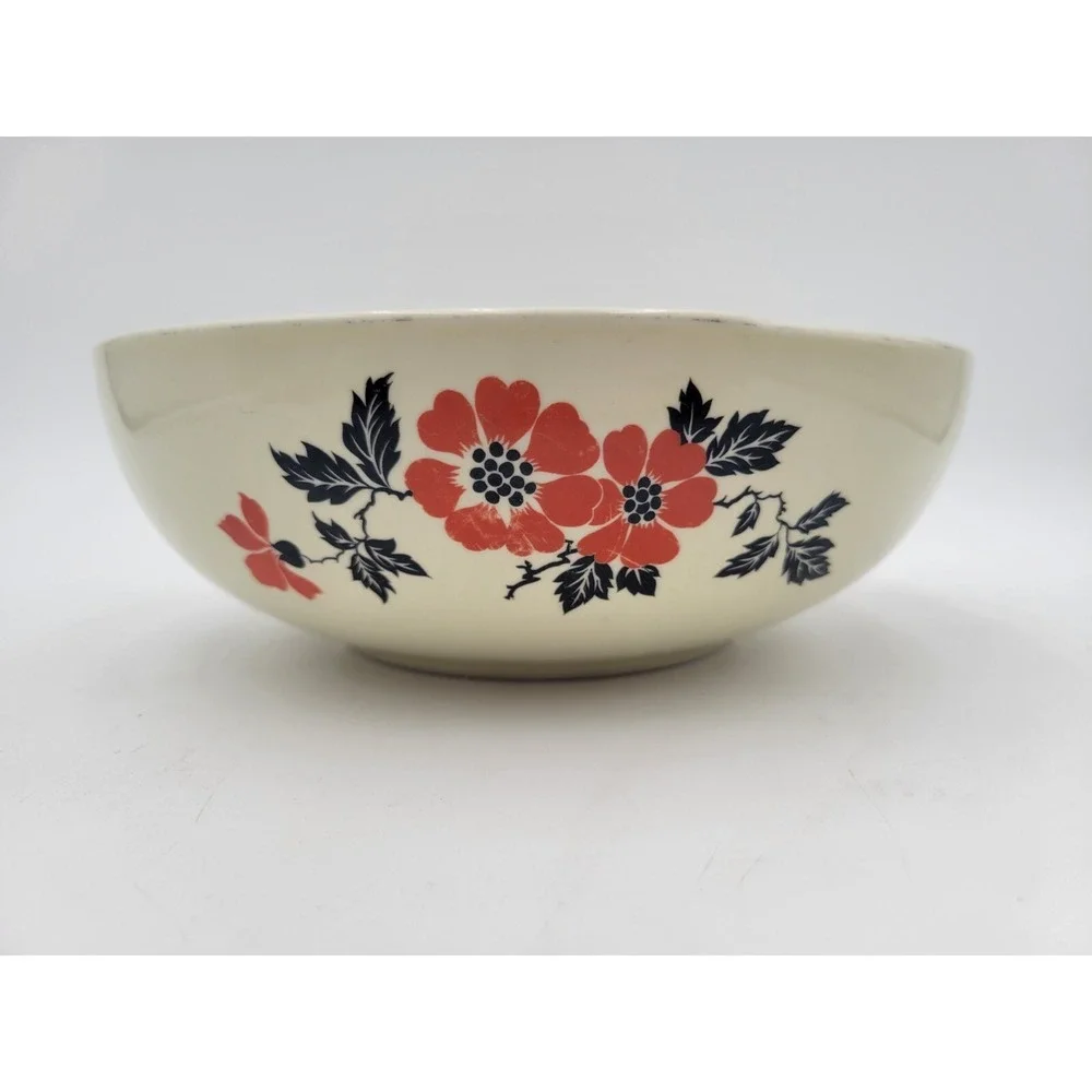 Vintage Hall's Superior Quality‎ Kitchenware Red Poppy Vegetable Serving Bowl